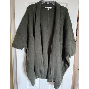 CAbi Olive green sweater cape